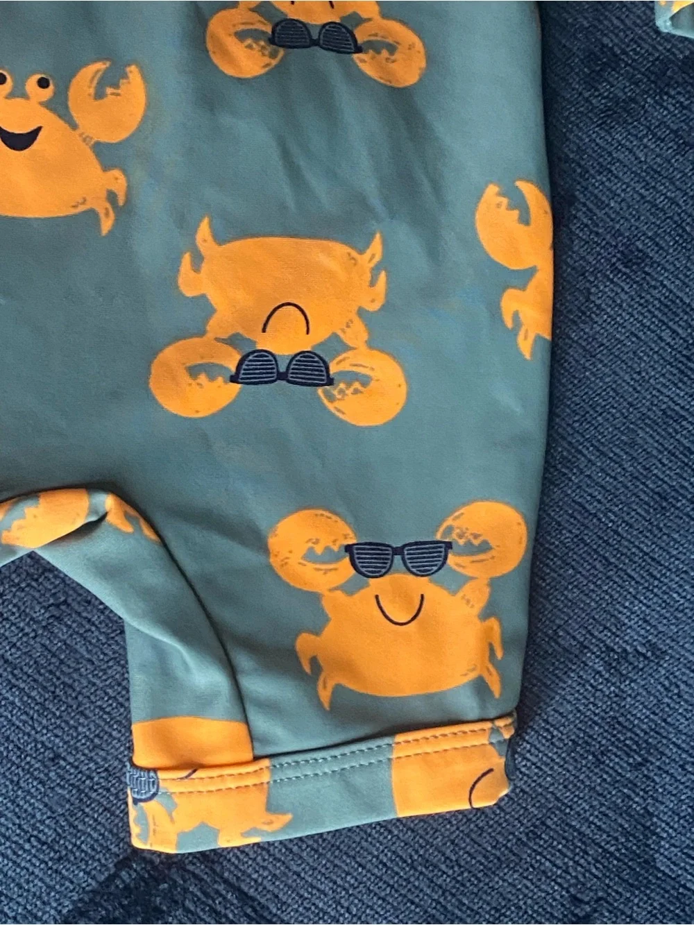 Carter's Teal One-Piece with Orange Crab Print